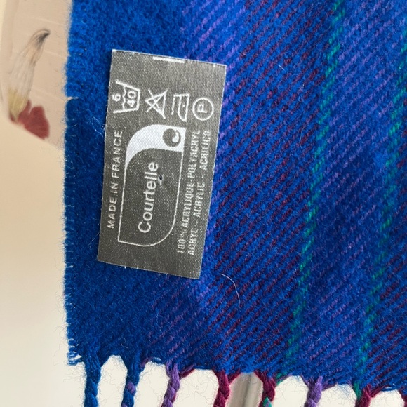 Scarf blue purple check - Picture 2 of 2